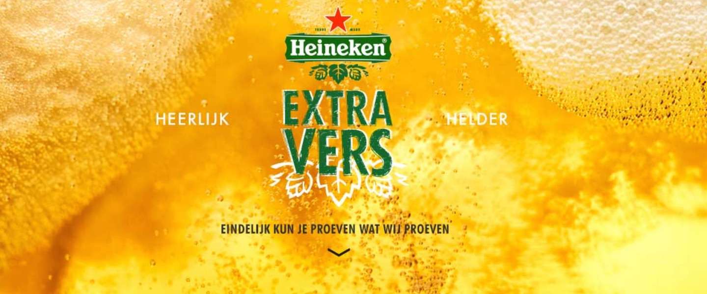 Heineken Extra Vers, vers verpakt bier met een hoog broodje aap-gehalte