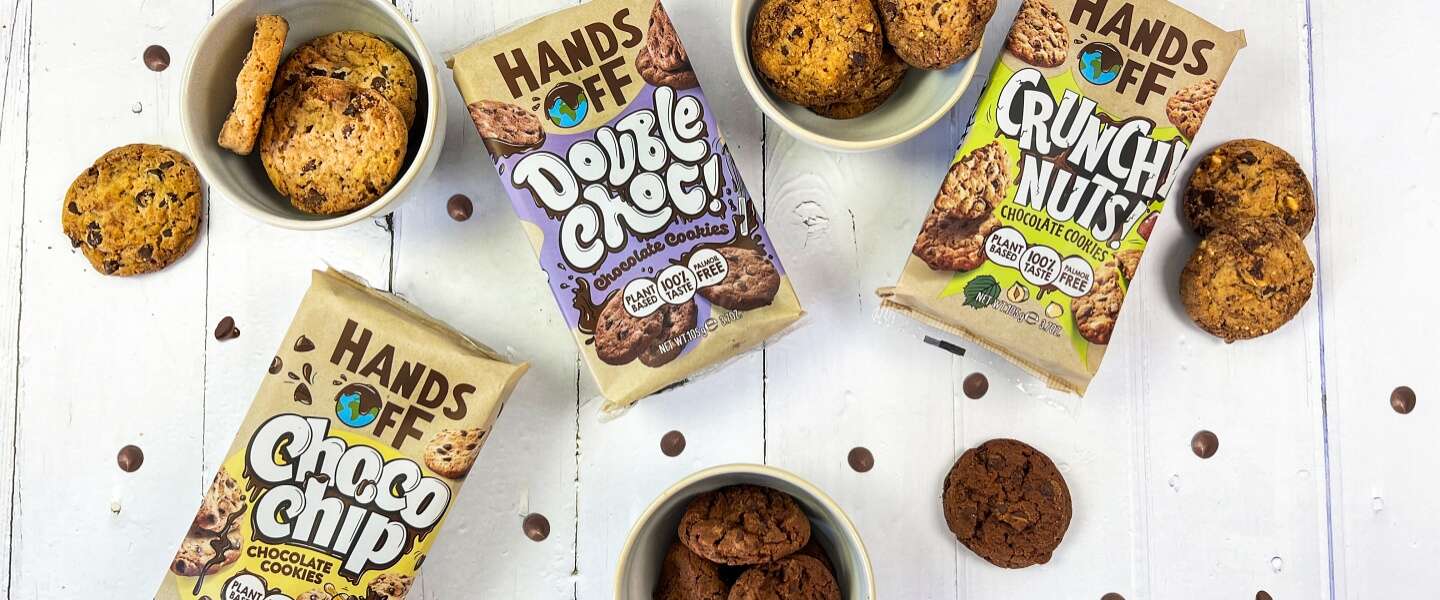 Hands Off komt met een primeur en lanceert plantaardige chocolate chip cookies